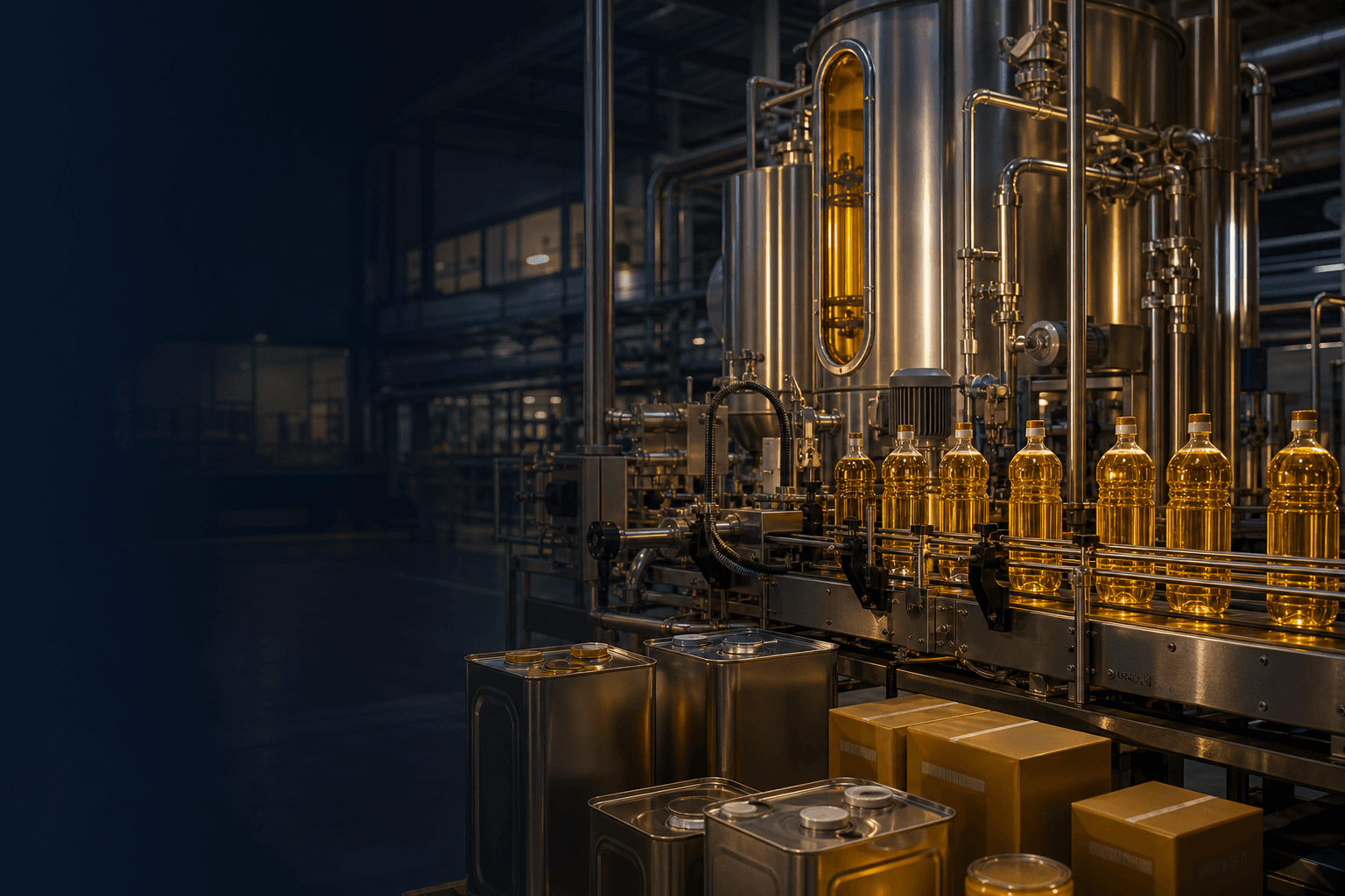 Edible oil manufacturing and packaging facility